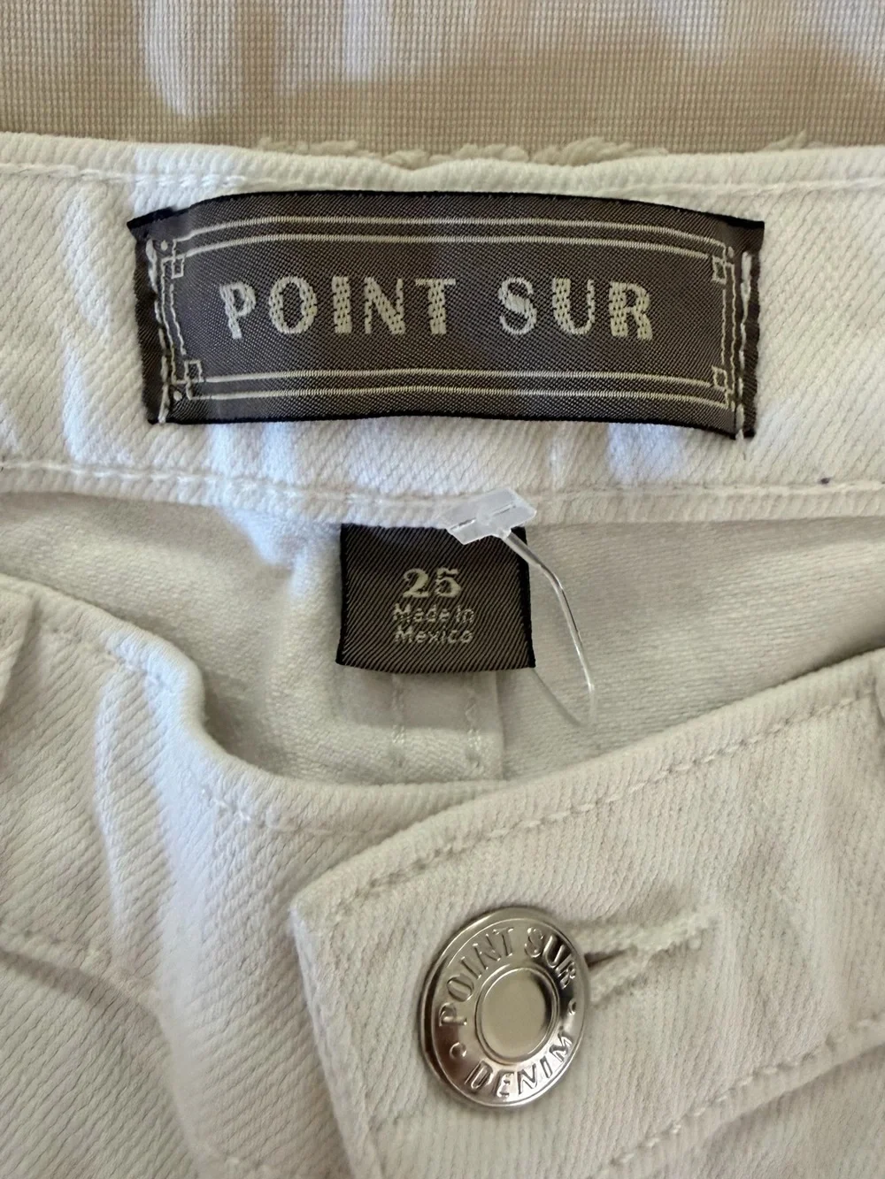 Point Sur, by J Crew White Ripped Distressed Straight Jeans 25 limited edition